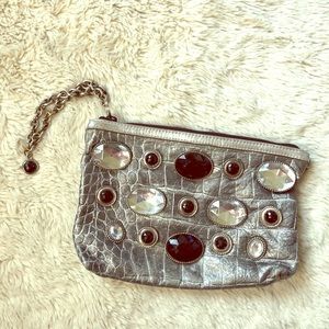 Leatherrock USA Metallic Silver Snakeskin Bag.